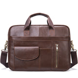 Men's Leather Briefcase Business Men's Bag First Layer Cowhide Portable