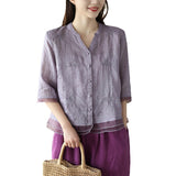 Retro Easy Matching Shirt Artistic Yarn Embroidery Printed Shirt