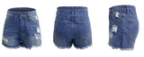 Tassel High Waist Ripped Denim Shorts