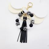 Silicone Octagonal Oak Tassel Key Chain