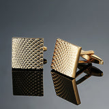 Copper Black And Golden Silver Laser Metal Cufflinks