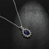 Sapphire Necklace Suit Fashion SUNFLOWER Zircon Stud Earrings