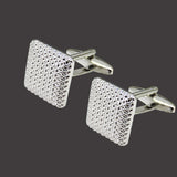 Copper Black And Golden Silver Laser Metal Cufflinks