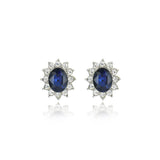 Sapphire Necklace Suit Fashion SUNFLOWER Zircon Stud Earrings