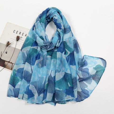 Thin Voile Printed Scarf Fashion