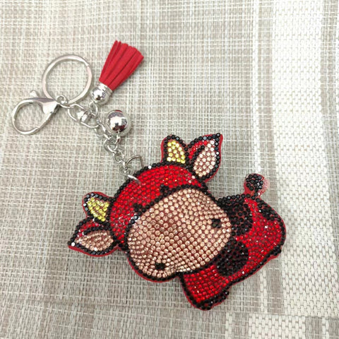 Flannel Diamond Keychain Zodiac Accessories