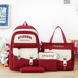 Four-piece Ins Schoolbag For Junior And Senior High Schools