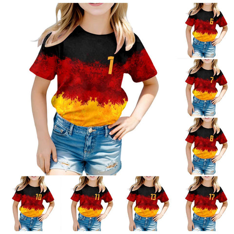 Children's Casual Short-sleeved T-shirt Children's Loose Round Neck Pullover