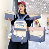 Four-piece Ins Schoolbag For Junior And Senior High Schools