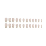 Pink Mid-length Nail Sequins White Cute Sweet And Simple Wear