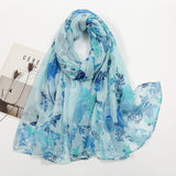 Thin Voile Printed Scarf Fashion