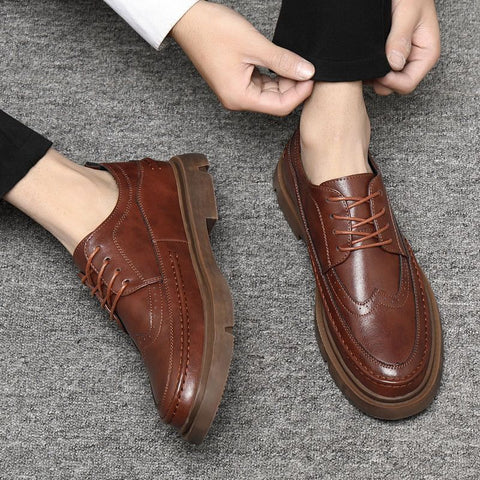 Men's Fashionable Summer Breathable Business Casual Formal Wear Leather Shoes