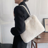 Women's Fashion Plush Pearl Shoulder Bag