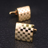 Copper Black And Golden Silver Laser Metal Cufflinks