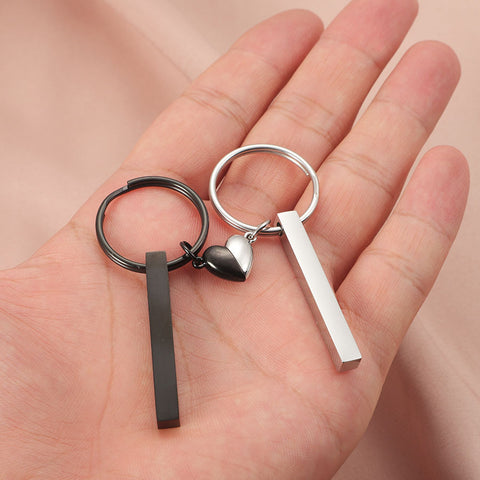 Three-dimensional Stick Love Heart Magnetic Key Chain Fashion Couple