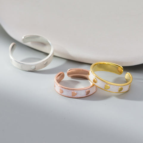 Fashion Epoxy Love Heart-shaped Ring Women