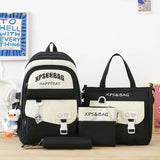 Four-piece Ins Schoolbag For Junior And Senior High Schools