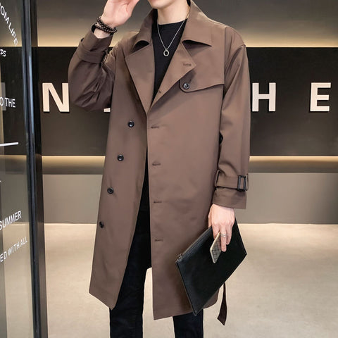 Chinese Trench Coat Men Spring And Autumn Simple Senior Sense