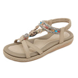 Rhinestone Casual Seaside Beach Flat Sandals Women's Comfortable All-matching