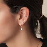 Sterling Silver Needle Fashionable And Elegant Five Pointed Star Earrings