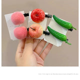 Korean Summer Emulational Fruit Orange Food Barrettes