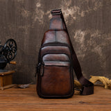 Retro Men's Top Layer Cowhide Messenger Bag