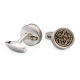 Men's Cufflinks Fashion Yellow Pattern Round