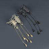 Rhinestone Butterfly Wind Chime Tassel Hairpin