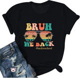 Back To Shcool Printed Colored Cotton T-shirt