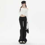 Autumn New Black Retro Casual Pants Women