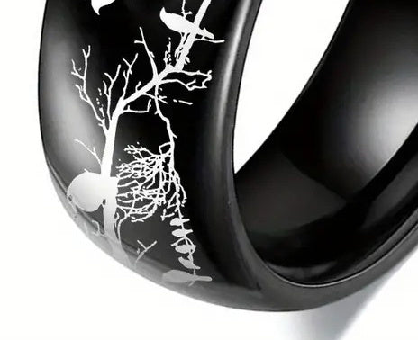 Fashion Couple Star Bird Twigs Ring