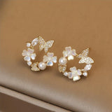 Gentle And Sweet Butterfly Flower Earrings, Delicate Temperament For Women, High-end And Cool Earrings, Niche Design Earrings