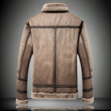 Men's Casual Polo Collar Fur Thickened Fleece-lined Warm Jacket