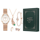 Ladies Set Watch Rhinestone Jewelry Bracelet Necklace