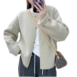 Single-breasted Simple Knitting Cardigan Coat Autumn And Winter Loose Sweater