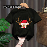 Fashionable Christmas New Santa Claus Elk Children's T-shirt