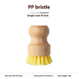 Kitchen Gadget Natural Wooden Brush Sisal Household Kitchen Short Handle Coconut Palm Cleaning Decontamination Brush