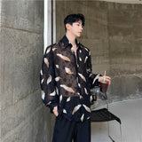 INS Wind Snow Spinning Jacquard Micro Perspective Long Sleeve Shirt