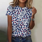 Fashion Leopard Print Casual Short Sleeve