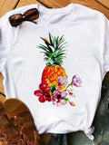 Female T-shirt Fashion Pineapple Print Top