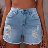 European And American Fashion Wash High Waist Jeans Women's Summer New Slim Wear Casual Short Shorts