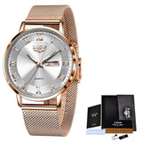 Thin Ladies Quartz Dual Calendar Waterproof Watch