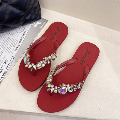 Summer New Bohemian Style Flat Non-slip Flip-flop Women's Beach Slippers