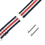 For 22mm 20mm Fashion Striped Nylon Canvas Strap