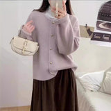 Single-breasted Simple Knitting Cardigan Coat Autumn And Winter Loose Sweater