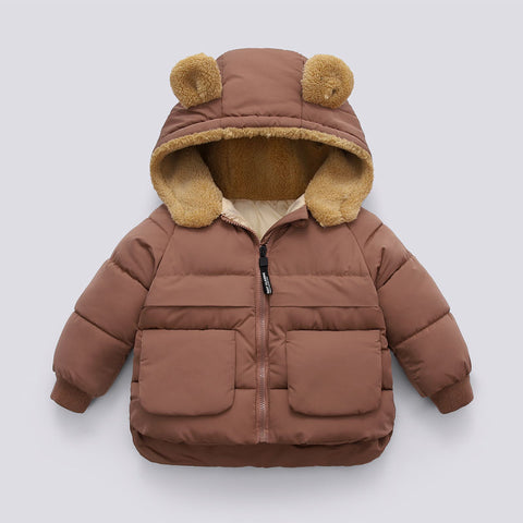 Children S Autumn And Winter Short Thick Hooded Warm Jacket