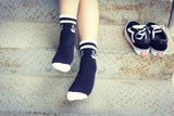 Letter Striped Skateboard Cotton Mid-calf Length Socks