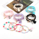 Bohemian Tassel Crystal Pendant Multi-layer Vintage Bead Bracelet