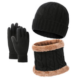 European And American Warm Knitted Hat Scarf Gloves