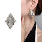 Rhombic Ear Studs Special-interest Design Geometric Stereoscopic Impression